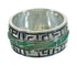 Southwestern Sterling Silver Turquoise Water Wave Ring Size 7-1/2 QX85740